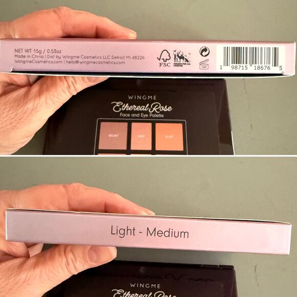 Wingme Ethereal Rose Face and Eye Palette Light Medium Eye Shadow Blush - Picture 5 of 6